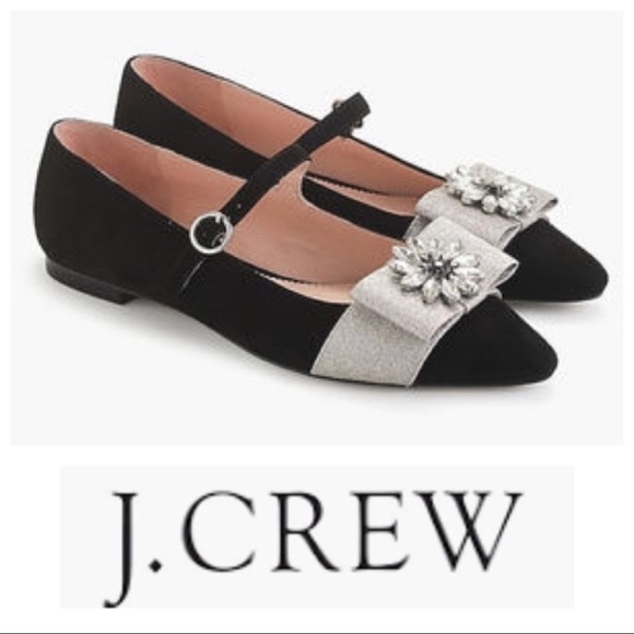 NWT J. Crew Velvet Marina Mary Janes Size 9.5 - Picture 2 of 8